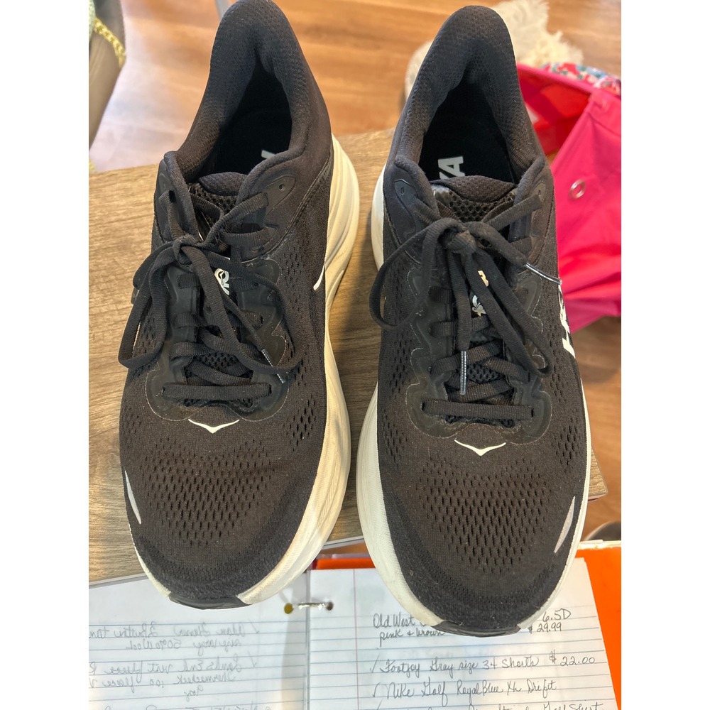 Hoka Bondi 9 Men's Black White Running‎ Shoes Sneakers Size 11 EE